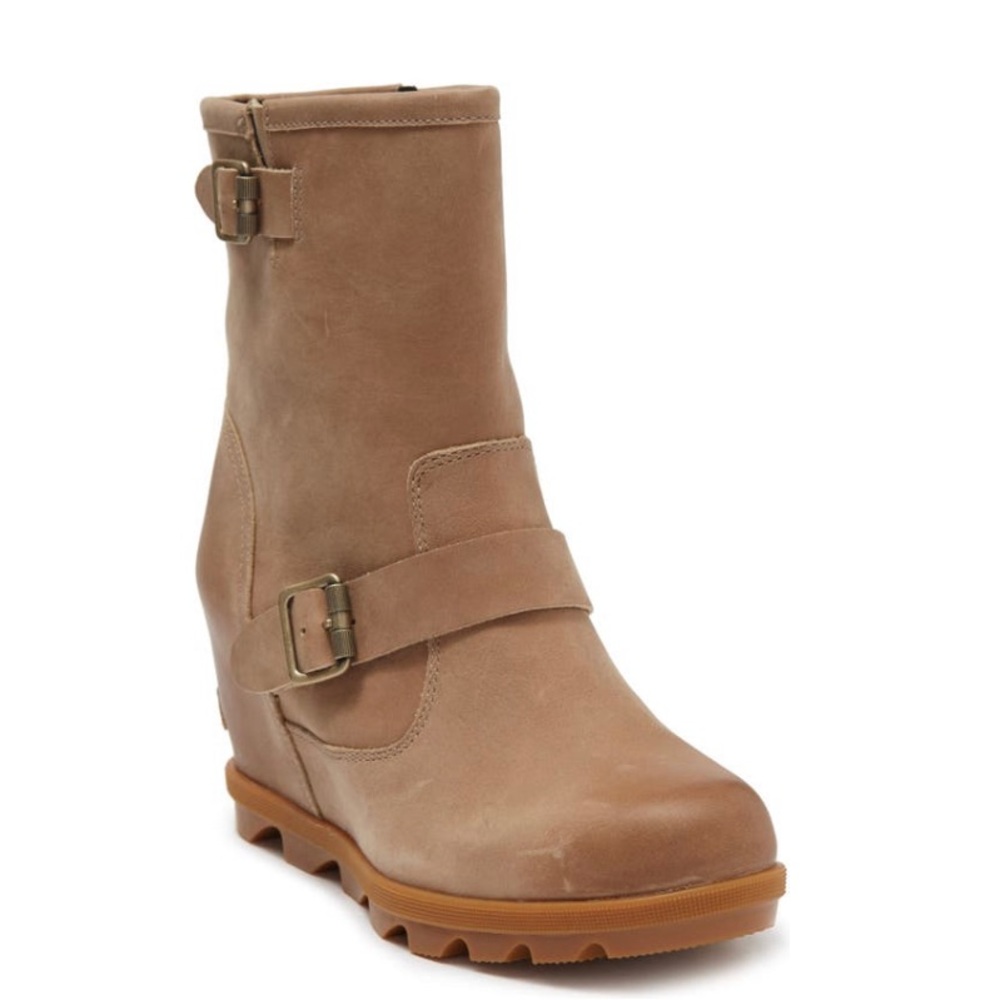 NEW JOAN OF ARCTIC WEDGE II BUCKLE LEATHER BOOT